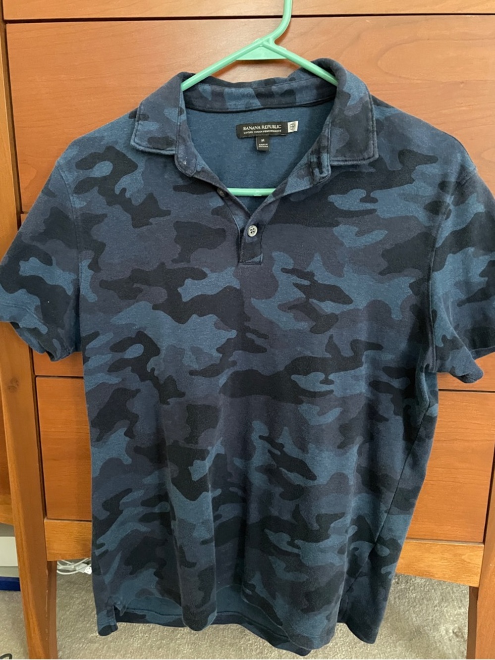 Banana Republic Men’s Navy & Black Camo Polo